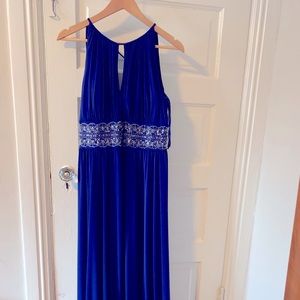 Royal blue full length gown.